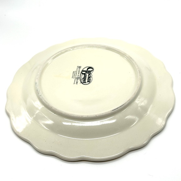 Cracker Barrel Season of Glory PEACE Dinner Plate Ivory/Gold Snowflake 8" - Picture 8 of 10